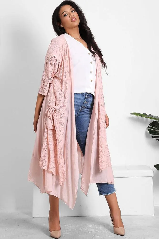 Pure Cotton Lace Overlay Cardigan