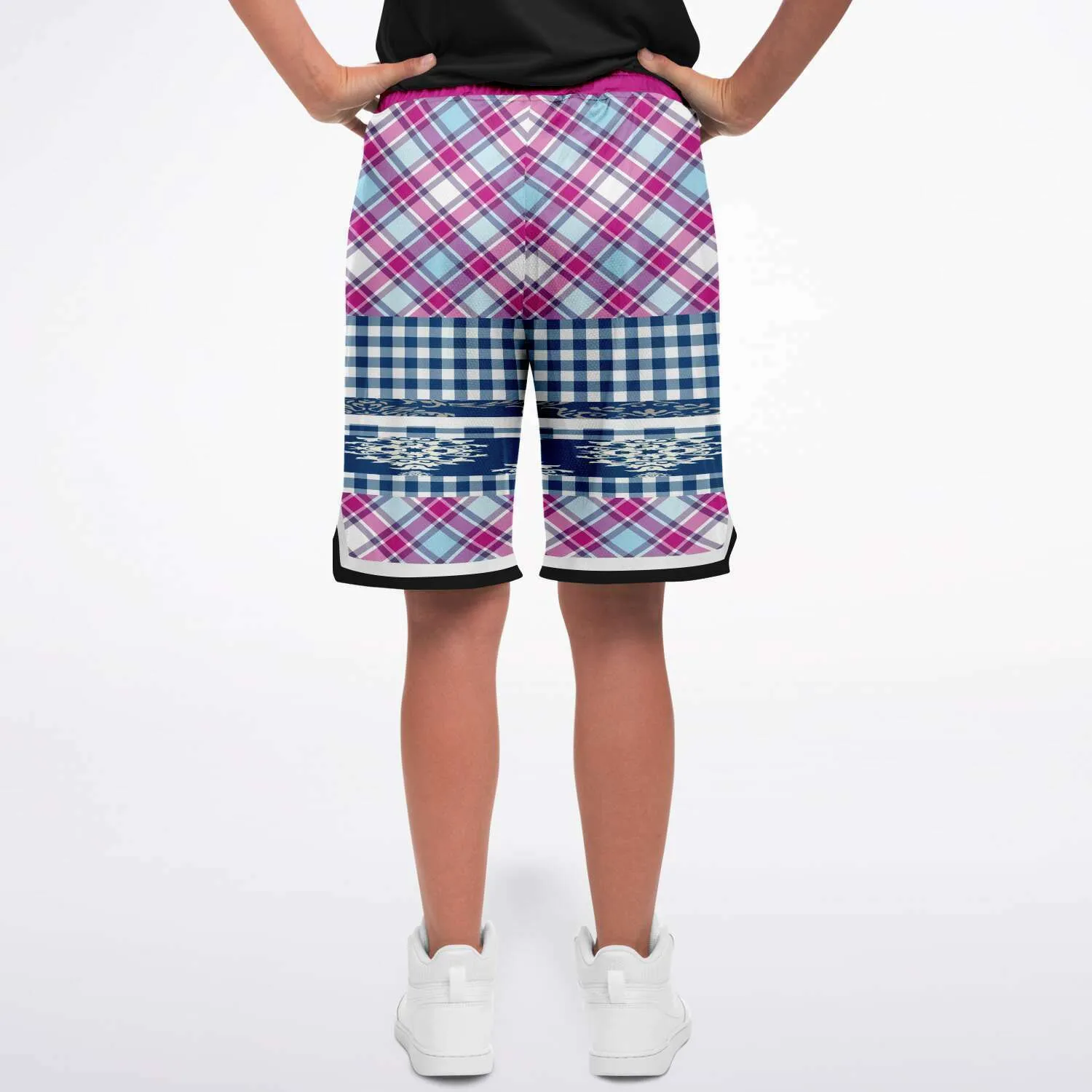 Purple Haze Plaid Basketball Shorts