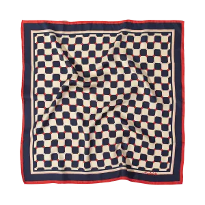 "Checkerboard" Silk  Bandana