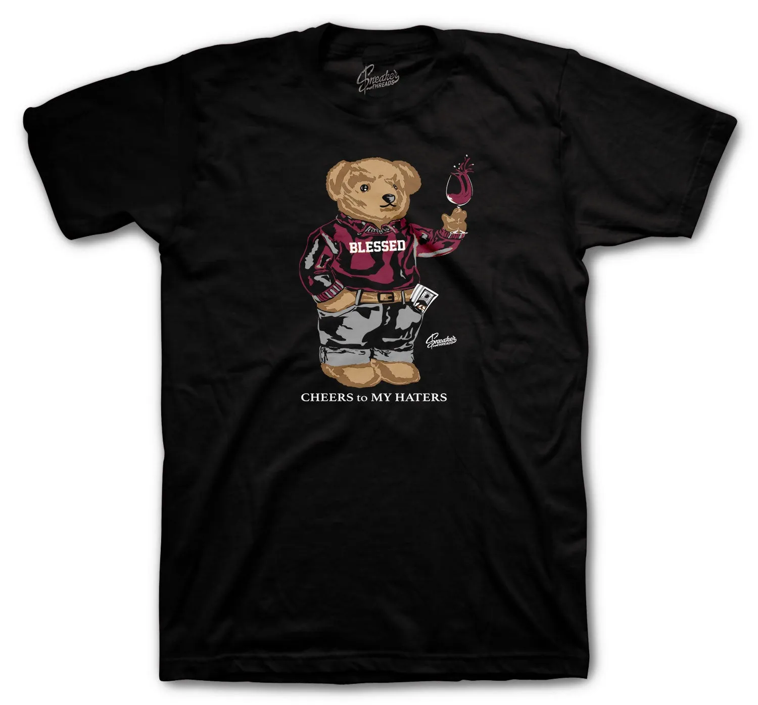 Retro 8 Burgundy Cheers Bear Shirt