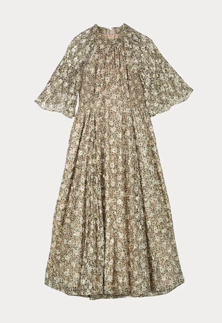 Shimmer Printed High Neck Dress