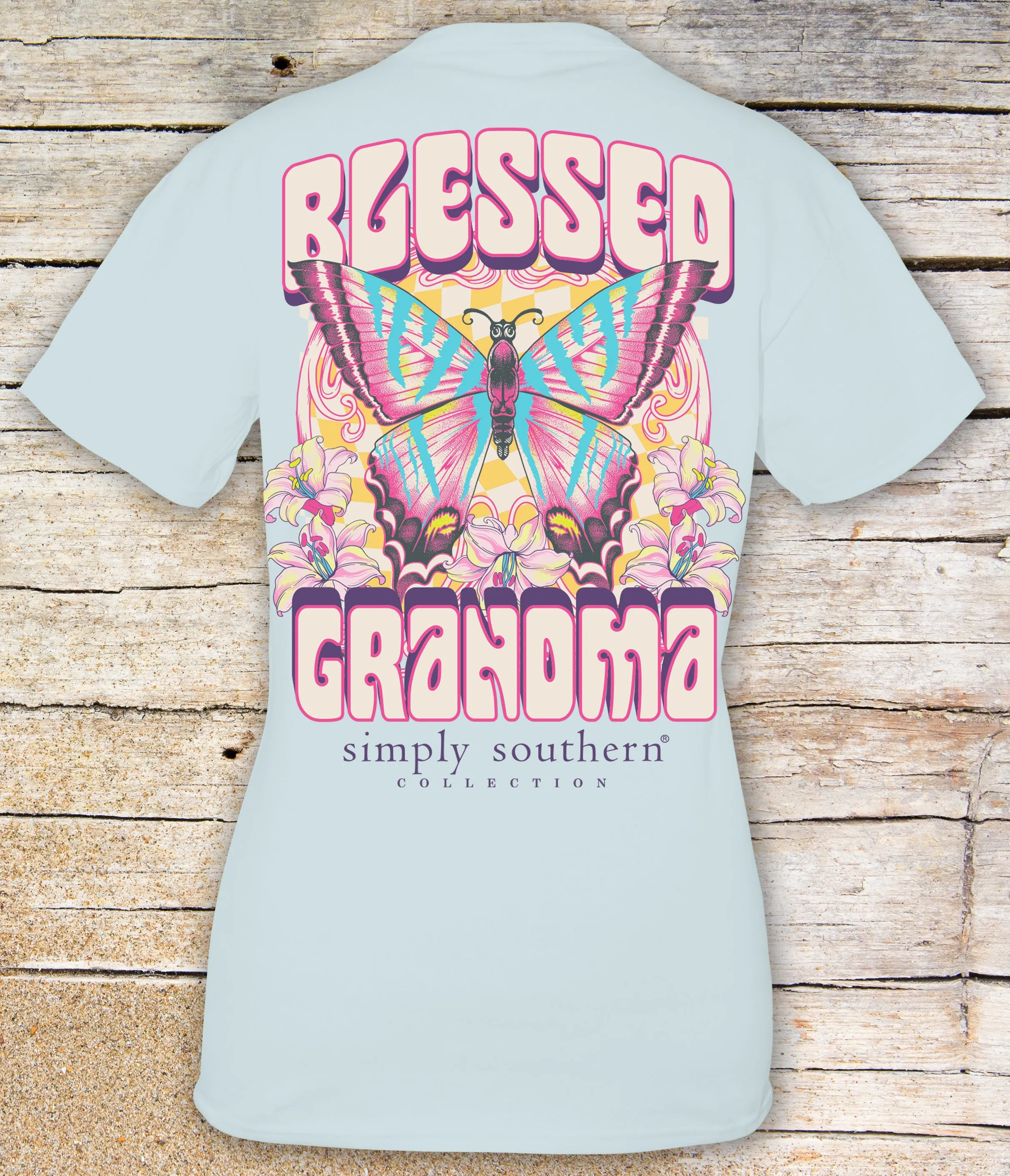 Simply Southern Retro Rock Blessed Grandma Tee with Butterfly