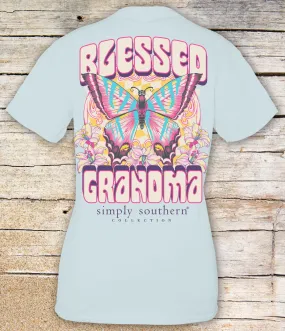 Simply Southern Retro Rock Blessed Grandma Tee with Butterfly