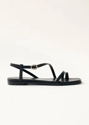 Sloane Black Vegan Leather Sandals