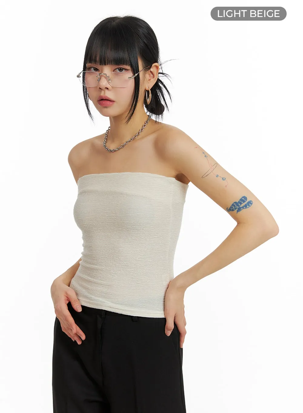 Solid Strapless Top IM414