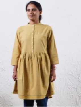 Vegan Clothing Women Natural Dye Mustard Tunic Top