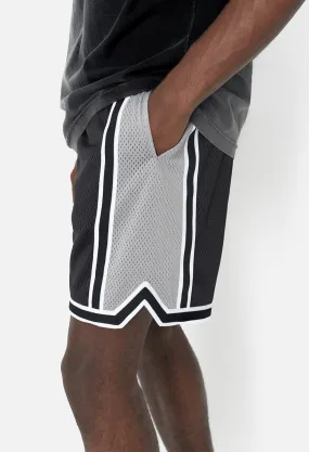 Vintage Varsity Shorts / Silver and Black