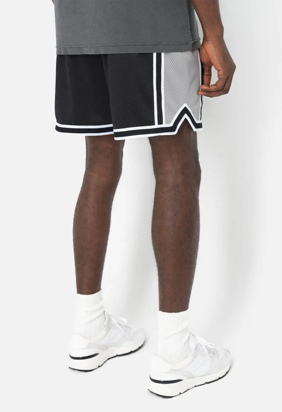 Vintage Varsity Shorts / Silver and Black