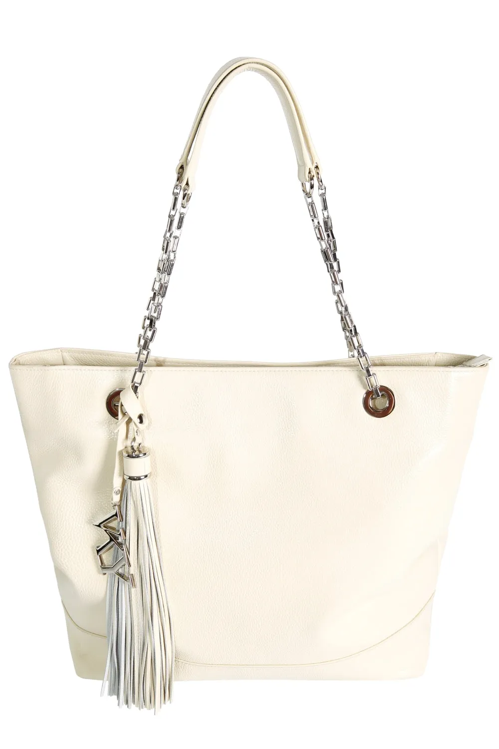 Womens Vky Original Gemma Tote Classic Large Leather Bag Handbag - Cream