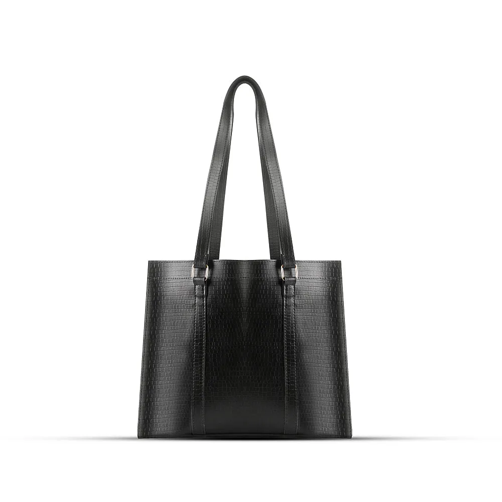 ZARA 2PC BLACK CROCODILE BAG