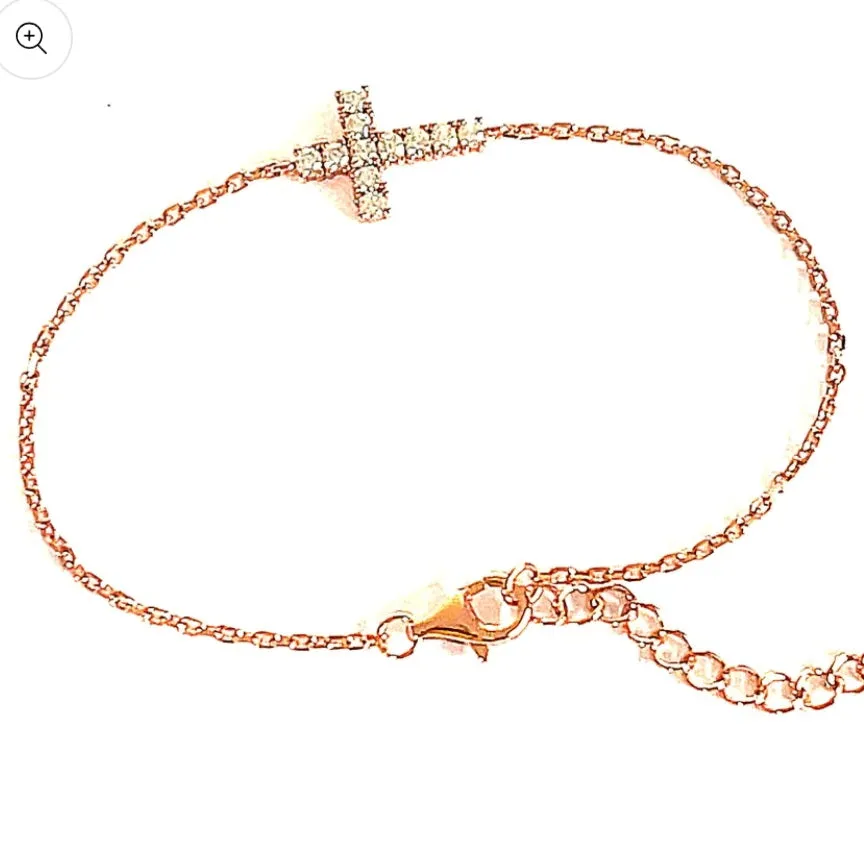 Zara cross chain bracelet Rose Gold