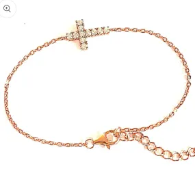 Zara cross chain bracelet Rose Gold